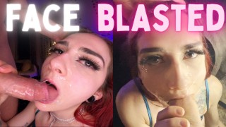 Tiny Tatted Cumslut's FIRST BLOWOUT VIDEO WITH EXTREME FACIAL