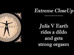 Video Julia V Earth rides a dildo and gets strong orgasm. Extreme closeup.