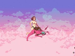Furry game Cloud Meadow Guy in pink bunny costume | Strapon from the main character