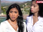 Preview 4 of LETSDOEIT - Asian Real Estate Agents Ember Snow And Jade Kush Fucked By Their Client Logan Long