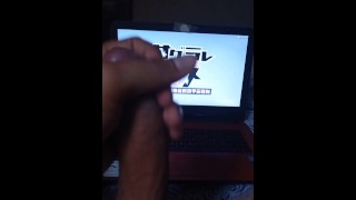 Virgin nerd jerks watching Hentai (Sagurare Otome), moans and cum!!!