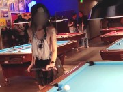 Preview 2 of Tiny skirt with no panties was a big hit at the pool hall!