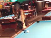 Preview 3 of Tiny skirt with no panties was a big hit at the pool hall!