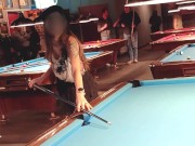 Preview 4 of Tiny skirt with no panties was a big hit at the pool hall!