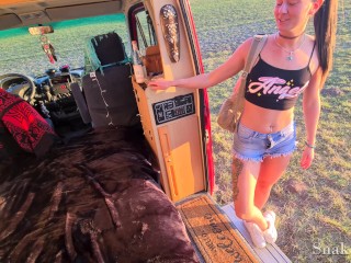 Fucked in the Camper on the Road with the Door Open