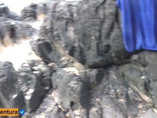 Quickie on a paradise beach - people near