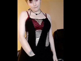 I love being your kinky submissive slut- goth nympho striptease cum with me joi