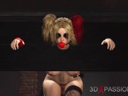 Preview 4 of Hardcore dickgirl fucks hard a sexy Harley Quinn in the basement