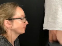 Video Her experienced mature lips and tongue suck out a load in under 20 seconds, hear family nearby