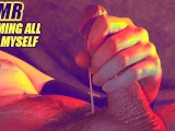 (ASMR) Hot guy strokes his wet oiled cock for you with big cumshot / male solo jerking off voyeur