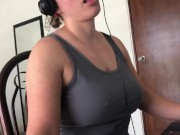Preview 3 of I Was So Horny During My Online Class! Boobs and Blowjobs for Extra Credit..