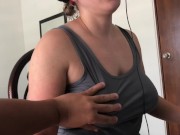 Preview 4 of I Was So Horny During My Online Class! Boobs and Blowjobs for Extra Credit..