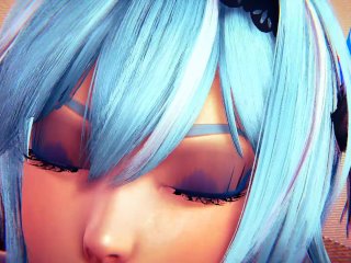 DEEP THROAT BLOWJOB BY Eula_FROM Genshin Impact 3D_Animation