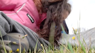 Hiker stops to suck my cock.  Blowjob in the outdoors