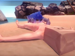 beach sex, ass massage, beach, beach fuck
