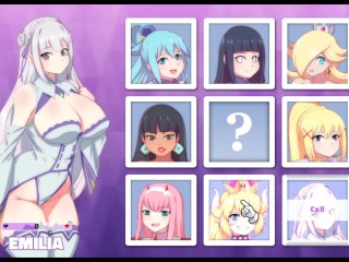 Waifu Hub [PornPlay Parody Hentai Game] Emilia do Elenco De Sofá Re-Zero - Part1 Primeira Vez