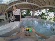 Preview 1 of VR BANGERS Naked Charly Summer Sucking Cock In Jacuzzi - Outdoor POV Sex VR Porn