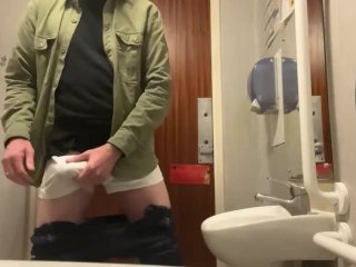 Big Cock Straight Guy Wanking in Bathroom Next to ColleaguesWorking.. Masturbating to_Cumshot