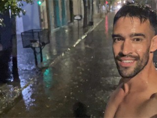 Very Risky Naked Walk outside in the Rain