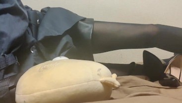 女装 レザー ショートパンツ オナニー 勃起 踏み潰し 調教 日本人