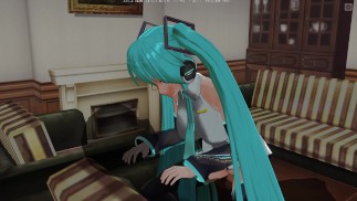 3D HENTAI Hatsune Miku rides your cock and gets cum in pussy
