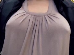 Hard Nipples Through Shirt, Outside. (short tease)