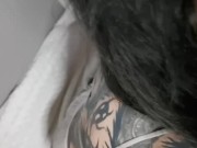 Preview 1 of Tattooed goth ts bunny blowjob (more on of)