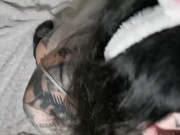 Preview 3 of Tattooed goth ts bunny blowjob (more on of)