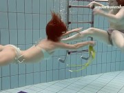 Preview 4 of Sexy nudist babes underwater Lenka and Ala