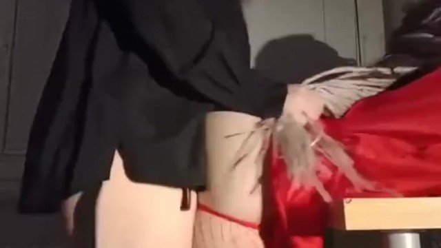 Hard fucking with strap on on the table lesbian couple