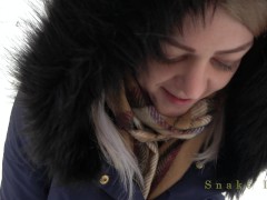 blowjob by snow outdoor