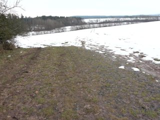 blowjob by snow outdoor