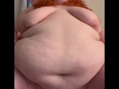 Redhead BBW Sensually Grinds Wand