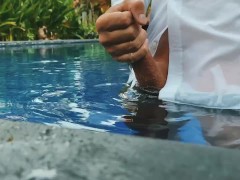 Hot Handsome Man Jerks off in the Outdoor Pool - Screenshot 8 of 16 - Suit Daddy