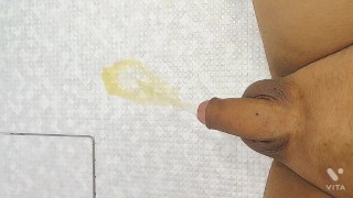 Shaved boy's pee