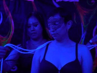 blacklight, kinbaku, lesbian, bondage