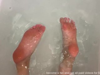 feet, verified amateurs, long toes, bath