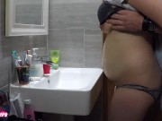 Preview 2 of My horny crampied wife Middle of the house party at friends bathroom