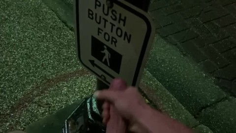 Unloading My Hot Sperm on Street Signs 