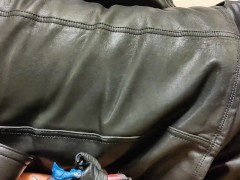 女装 オナニー レザー ジャケット スカート 射精 オナホ 女王様 SM 踏み潰し 調教 日本人 - Screenshot 14 of 16 - Leather Skirt
