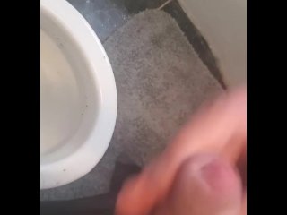 hardcore, morning bonner, big dick, cumshot in bathroom