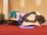 3D HENTAI Blue hair girl fucks in 69 position