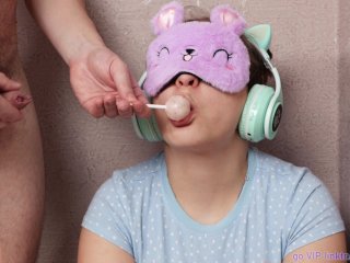 She is Addicted to Lollipops and I Trick Her to Put My Cock in Her Mouth - Lucky Day) XSanyAny