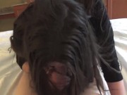 Preview 3 of Horny MILF seduces stepson with blowjob and gets pussy filled with CUM! CREAMPIE - TRULY HOT