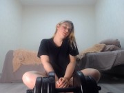 Preview 4 of Fucked on a bed! Intense Sex after Workout, Loud Moaning Orgasm