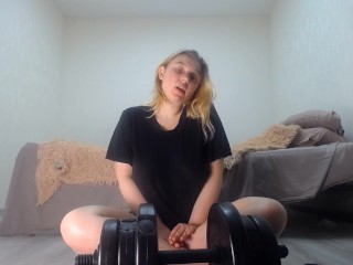 Fucked on a Bed! Intense Sex after Workout, Loud Moaning Orgasm