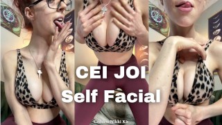 Femdom Goddess Nikki Kit's CUM ON YOUR FACE Self Facial CEI JOI Edging Cum Eating Instructions