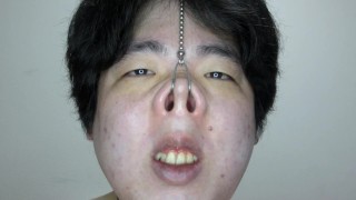 豚のオナニー　20220419　いつもより鼻フックを強く吊り上げてブタミルクを絞りました