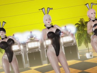 girls dancer, big boobs, bunny, cosplay