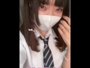 Preview 1 of 【みゆの妄想】女子校生の制服で彼氏と電話エッチVideo call SEX with schoolgirl Miyu
